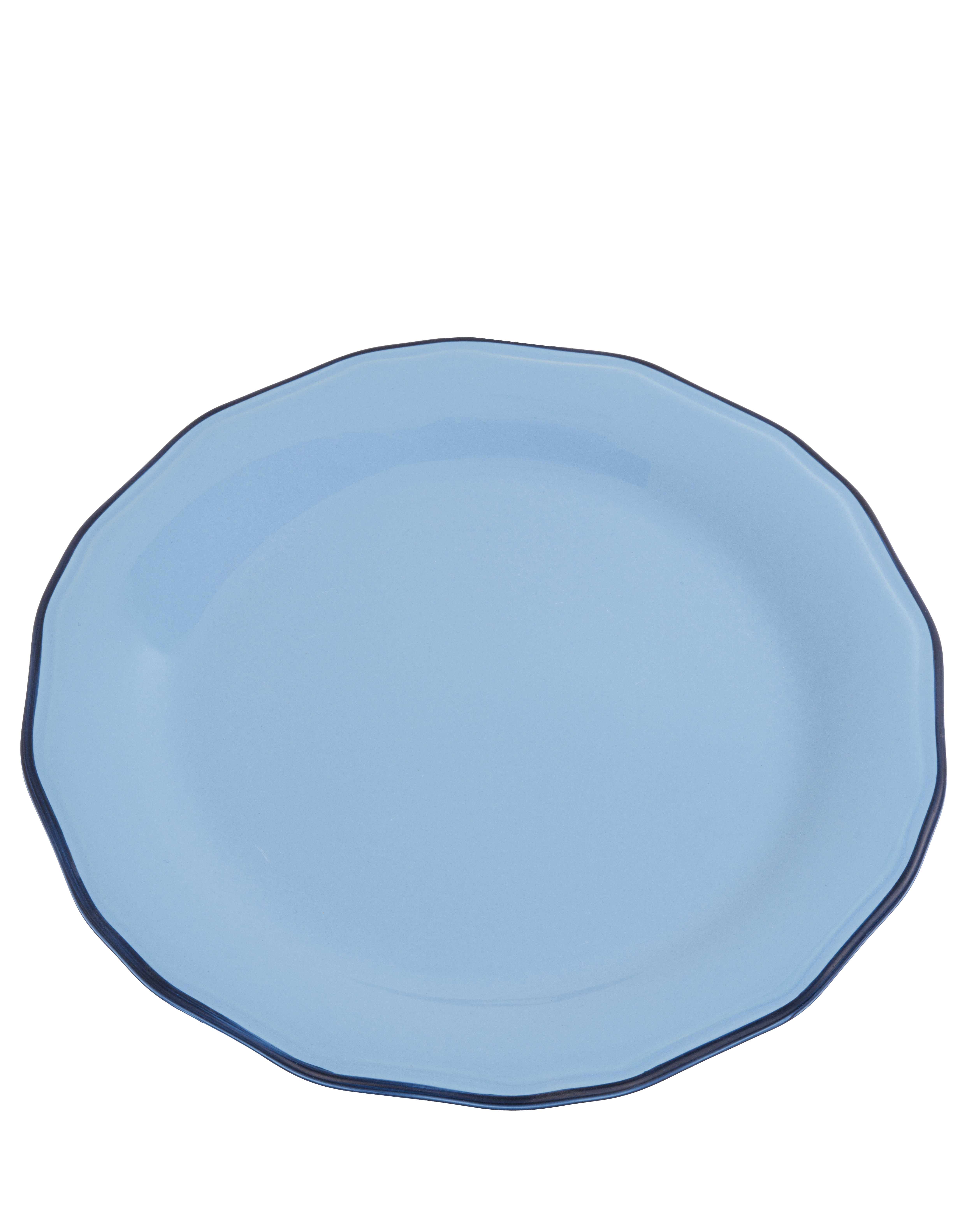 Asolo charger plate with blue rim