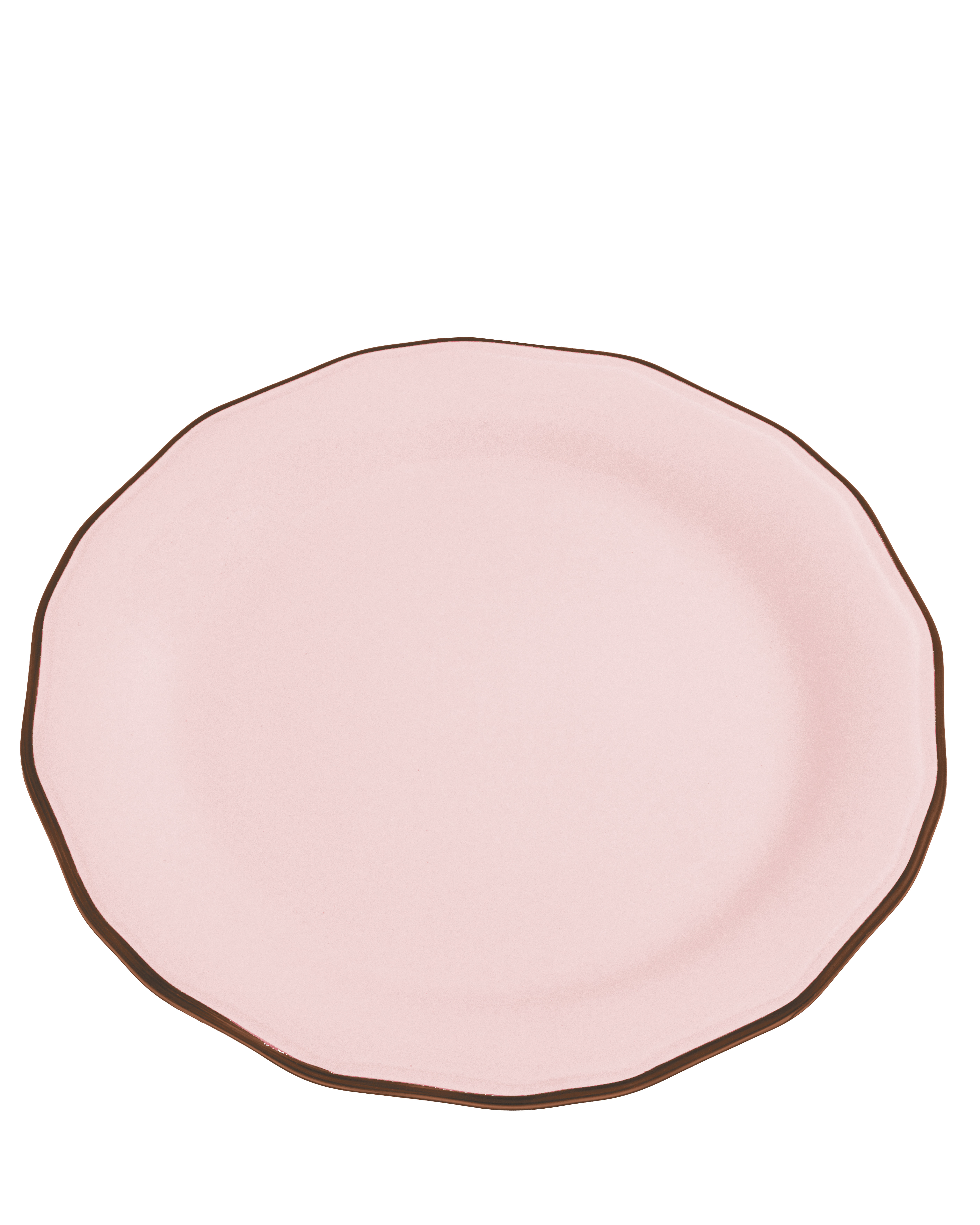 Asolo Platzteller with rosa Oberfläche mit braunem Rand — Zafferano