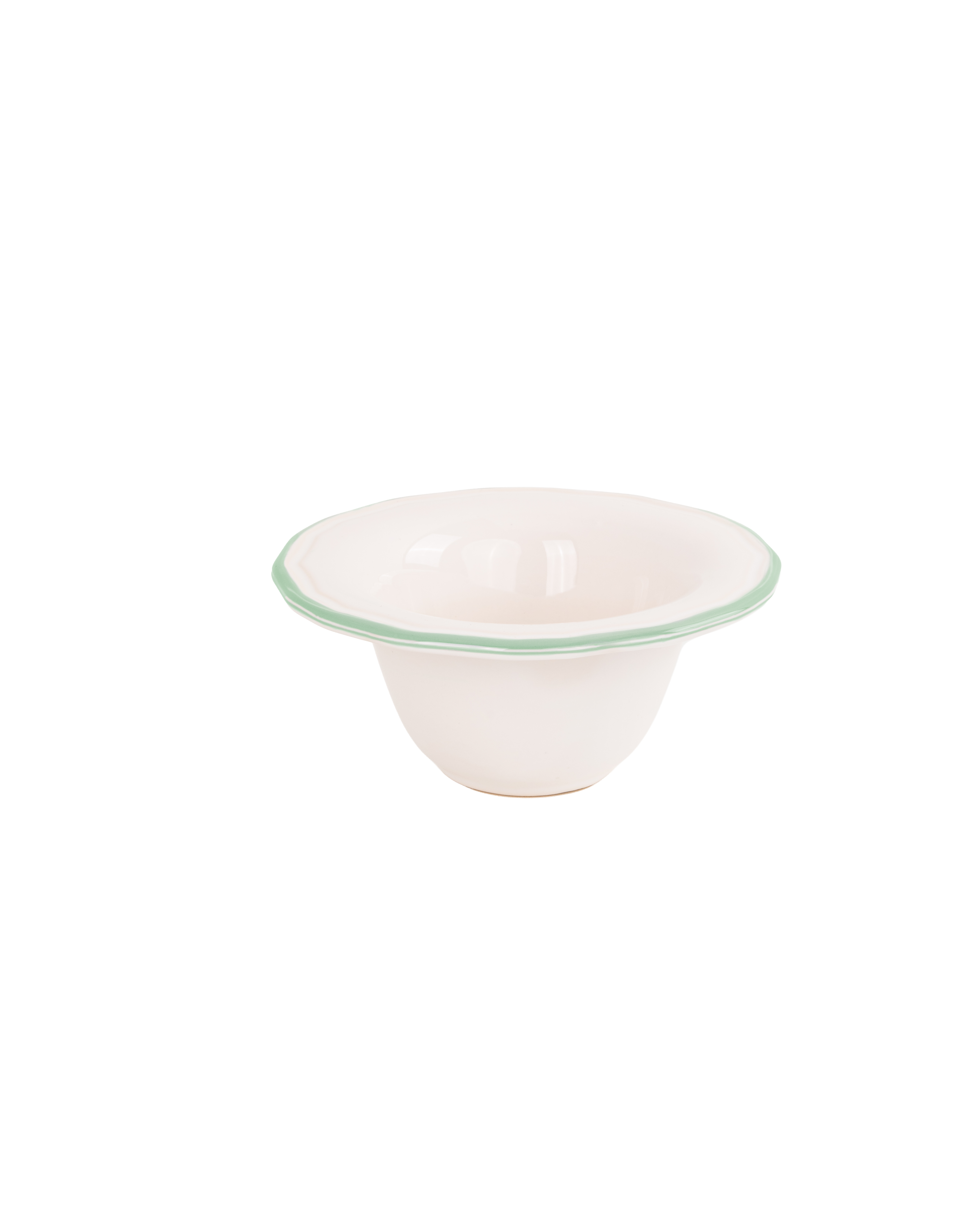 Asolo dessert bowl with green rim