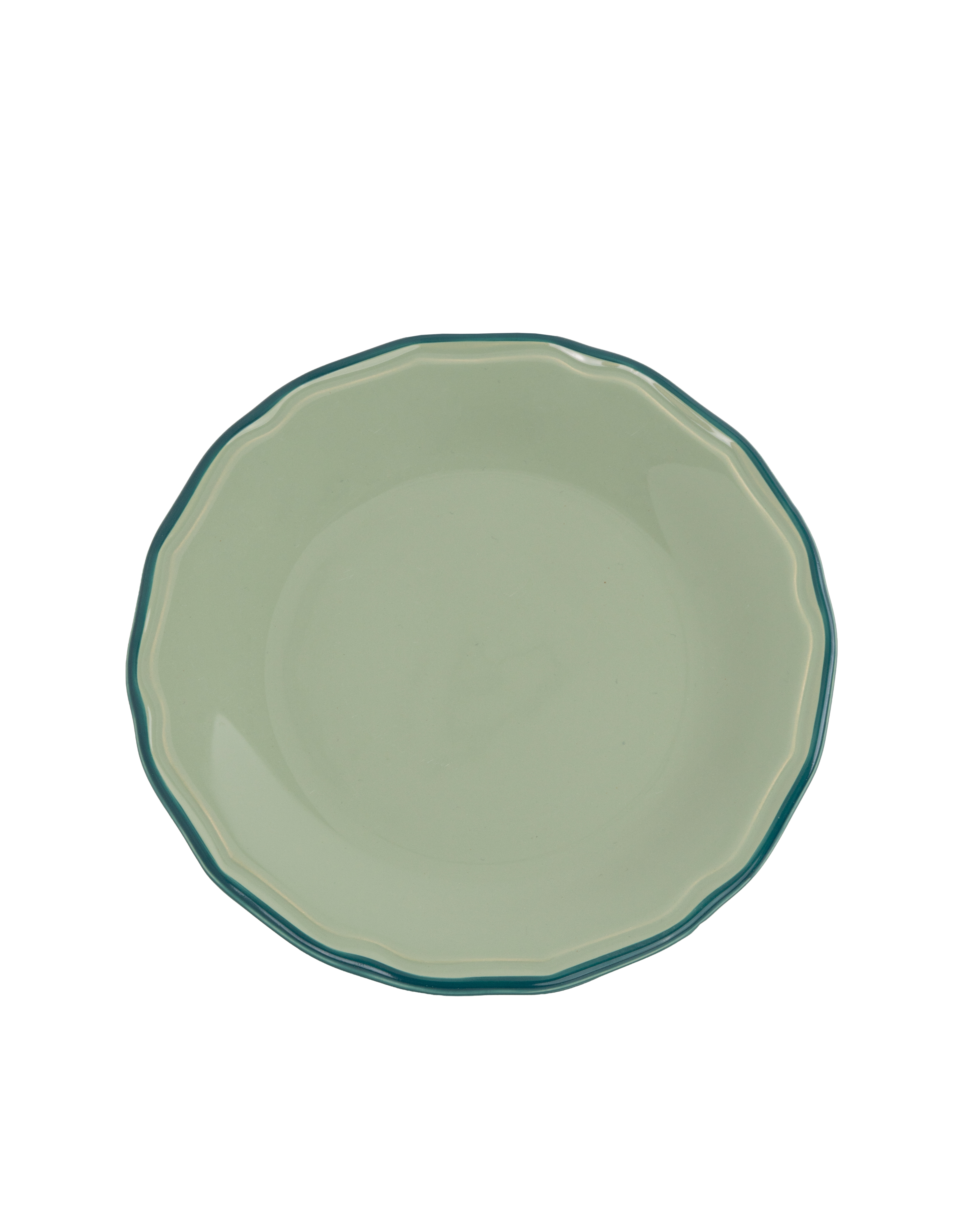 Asolo Speiseteller with grün rim — Zafferano