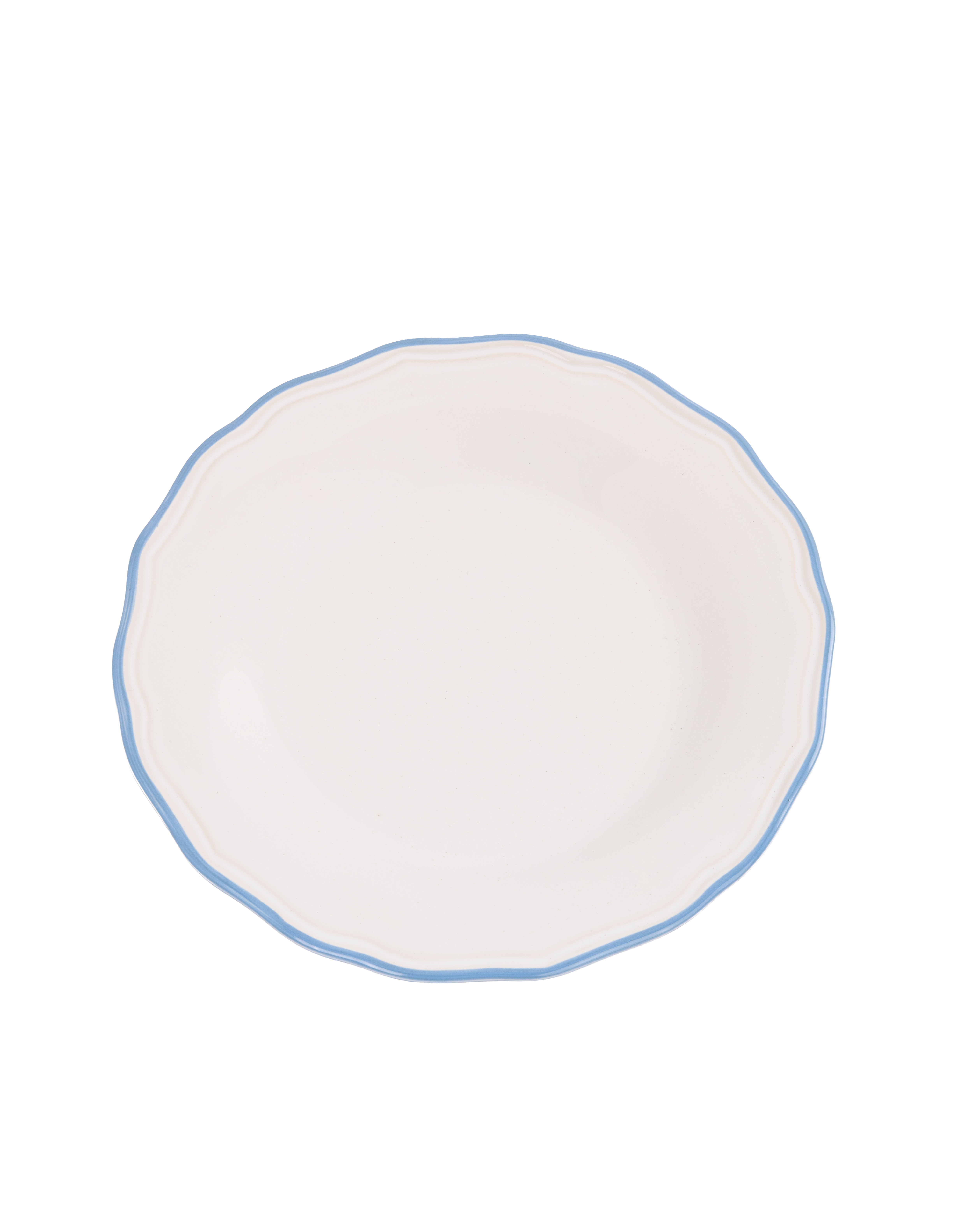 Asolo dinner plate with blue rim