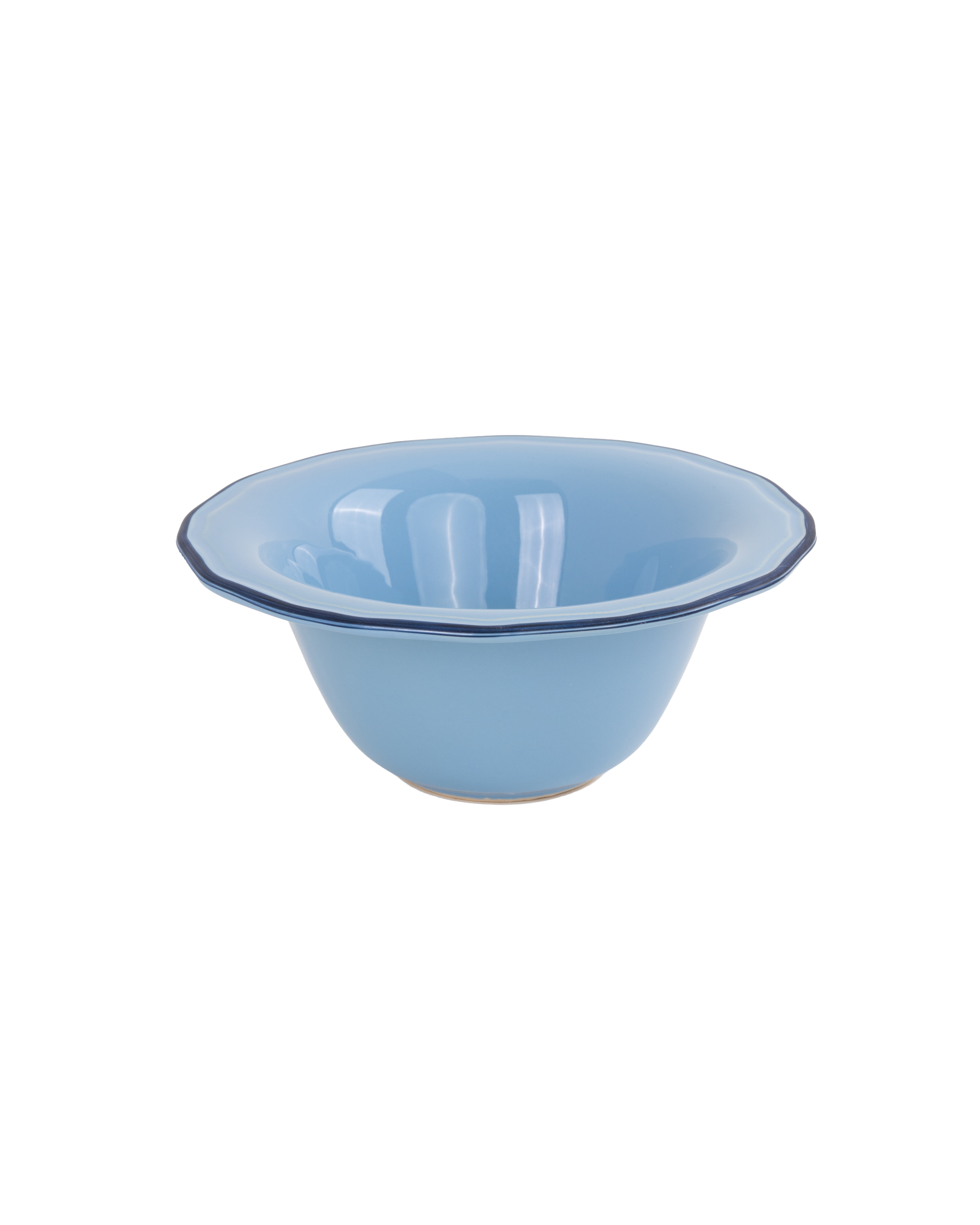 Asolo individual bowl with blue rim