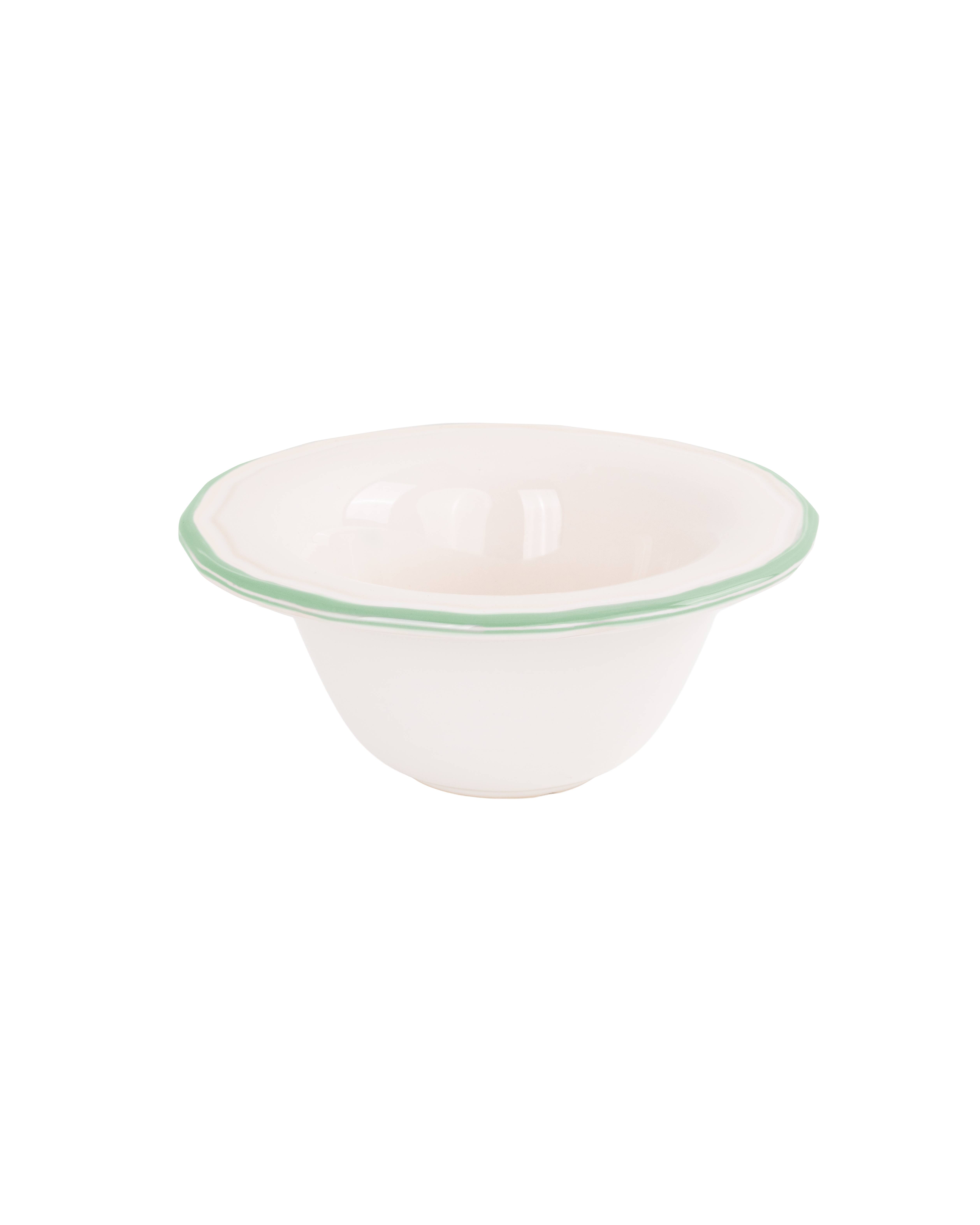 Asolo individual bowl with green rim