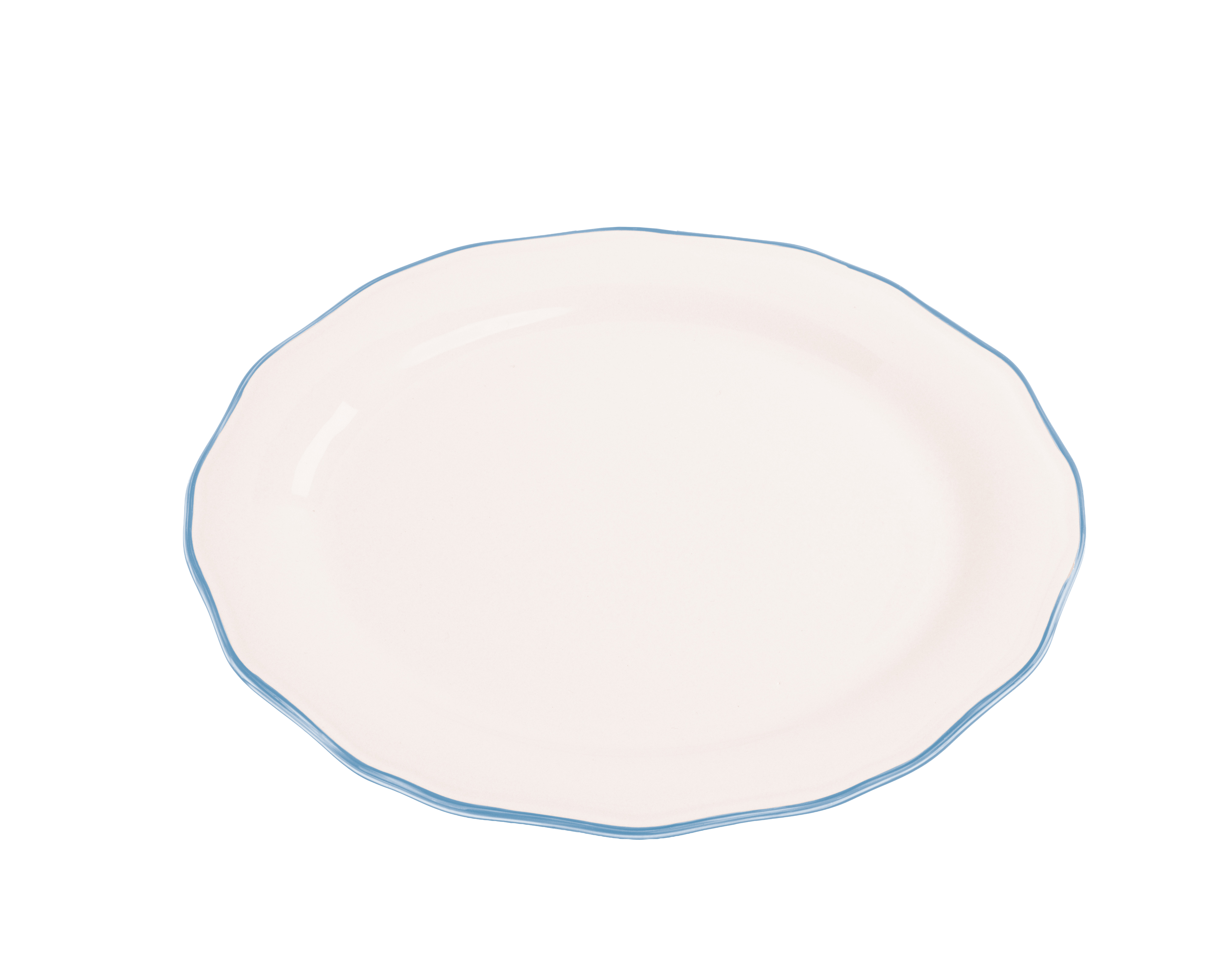 Asolo ovaler Teller with blau rim — Zafferano
