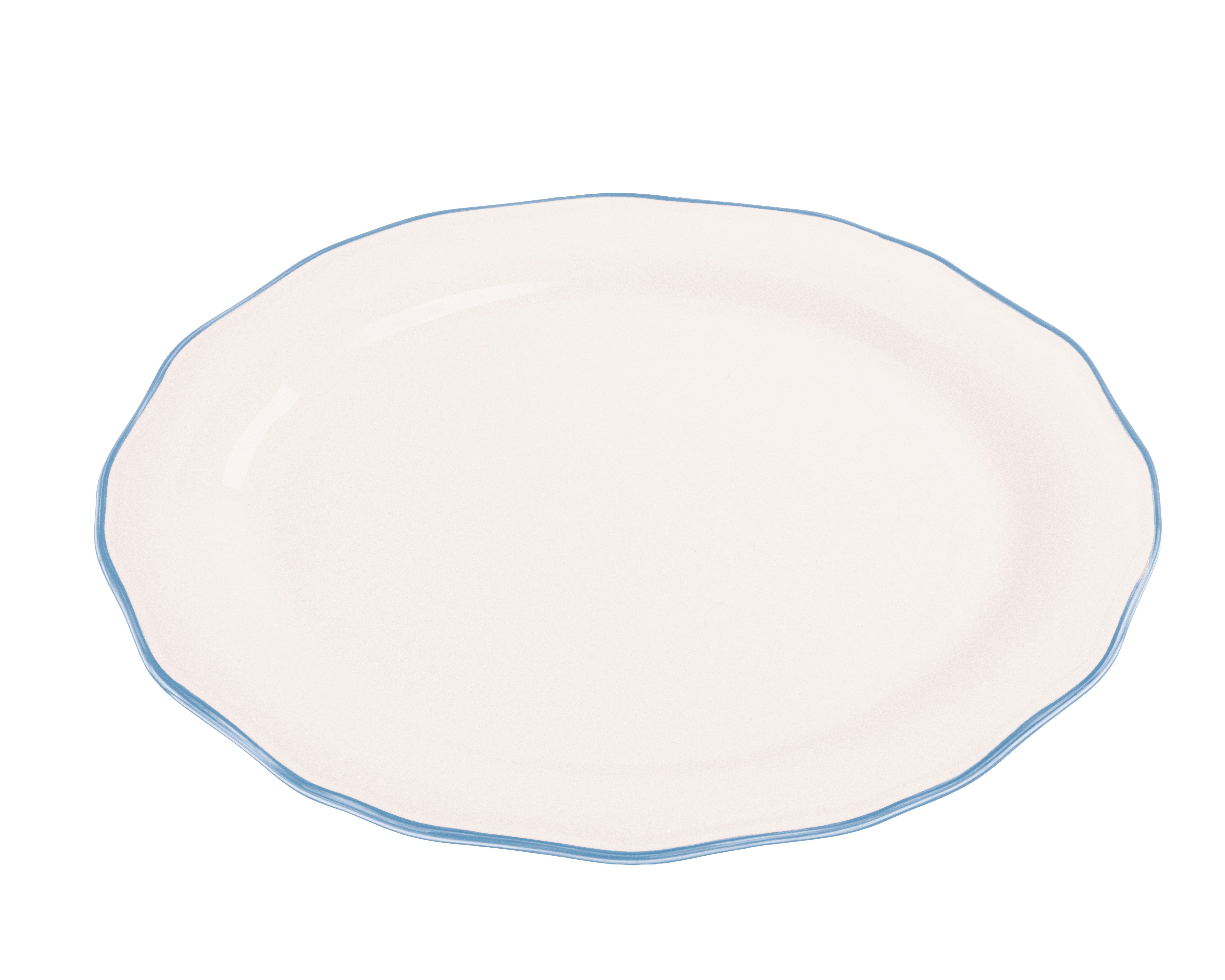 Asolo ovaler Teller with blau rim — Zafferano