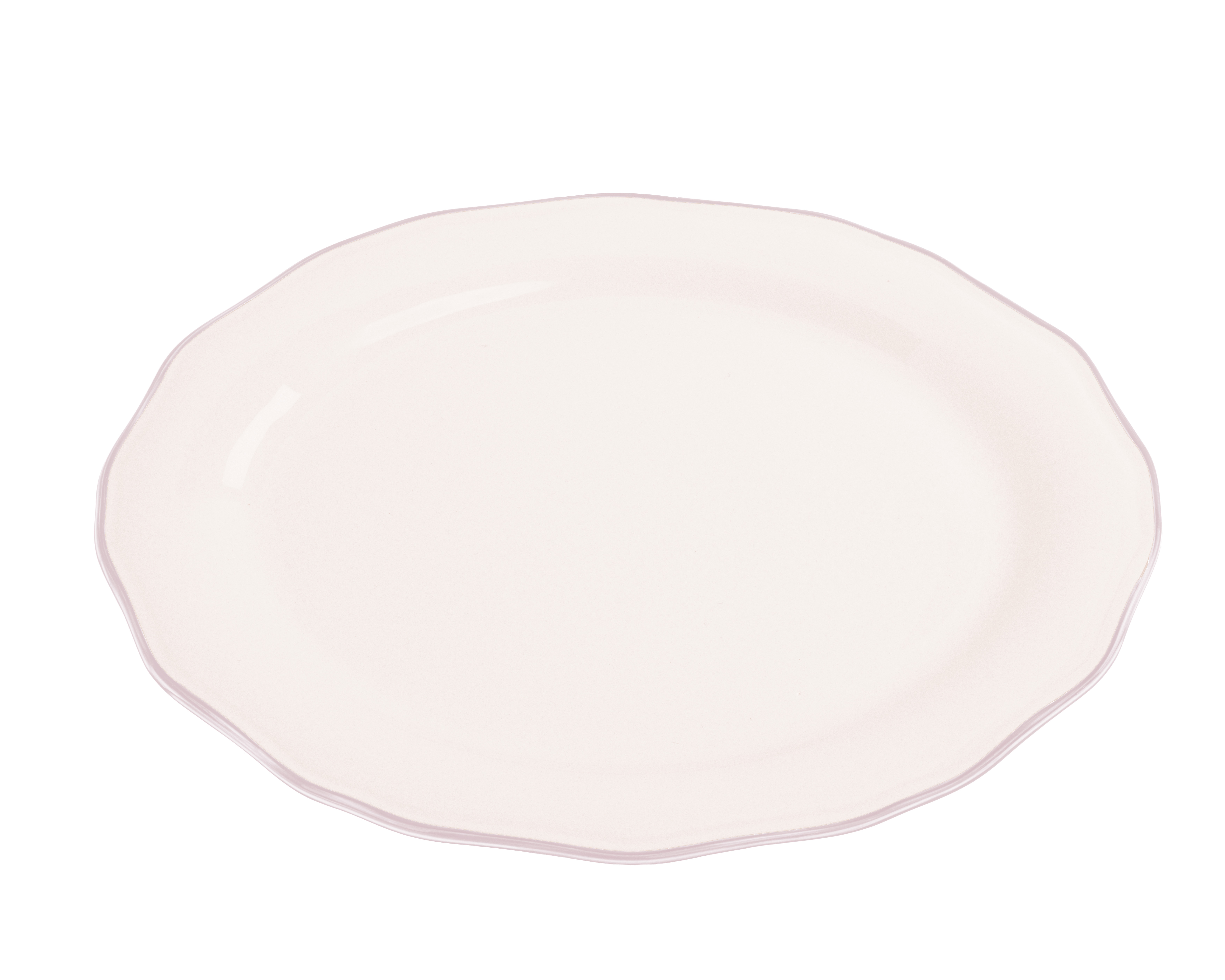 Asolo oval plate with soft pink rim