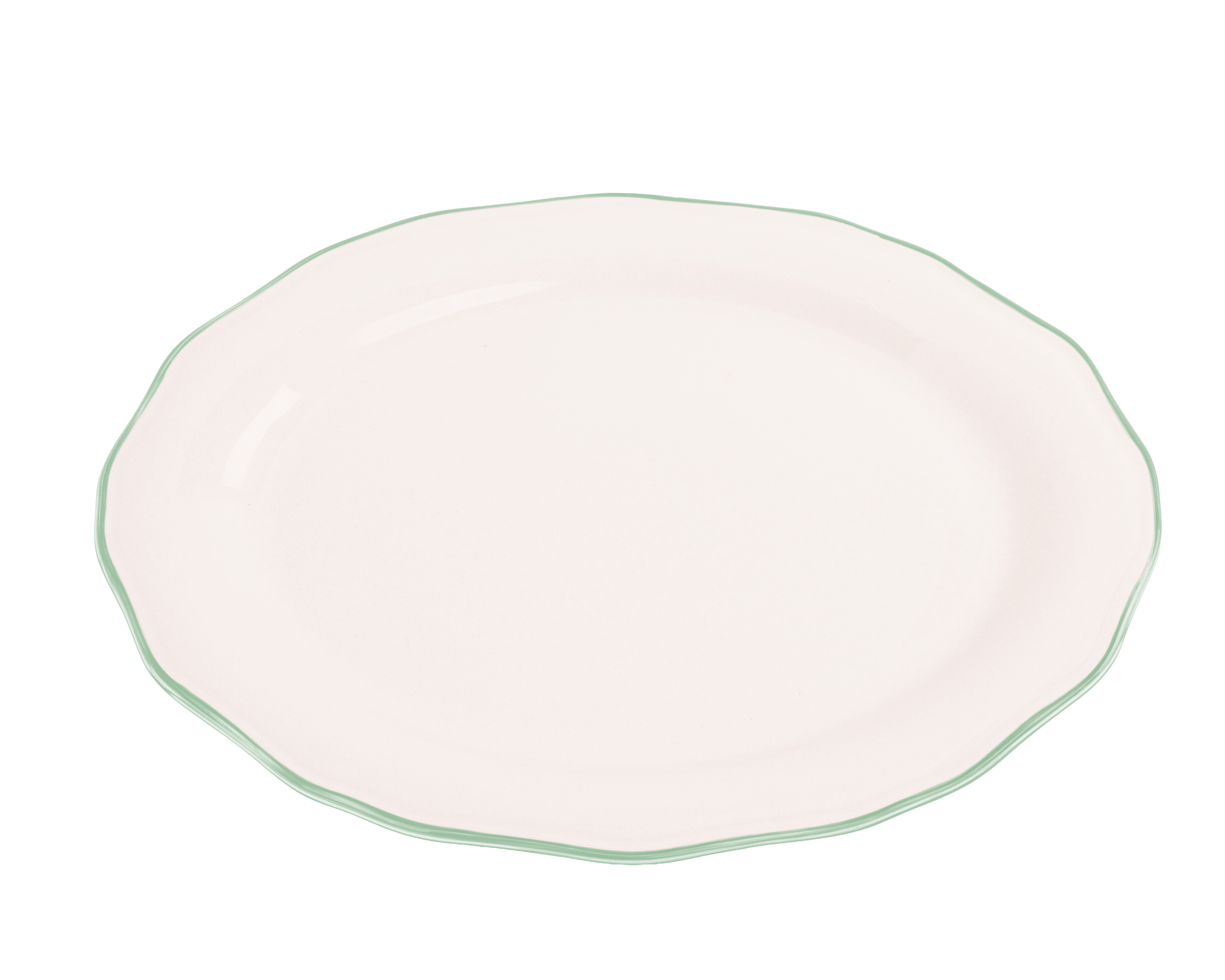 Asolo овальная тарелка with зелёный rim — Zafferano