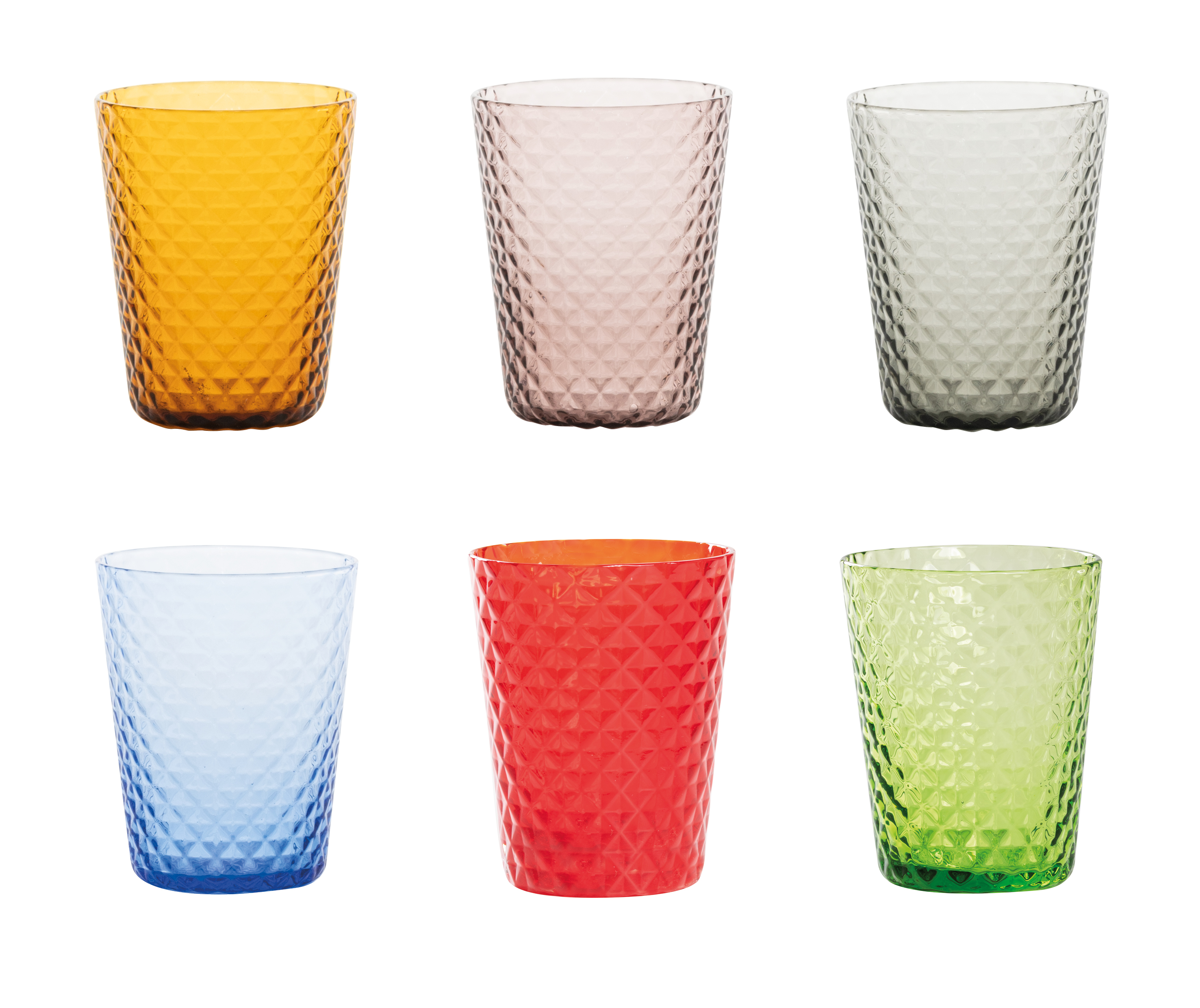 Isolano Trinkglas — verschiedene Farben — 6er-Set — Zafferano